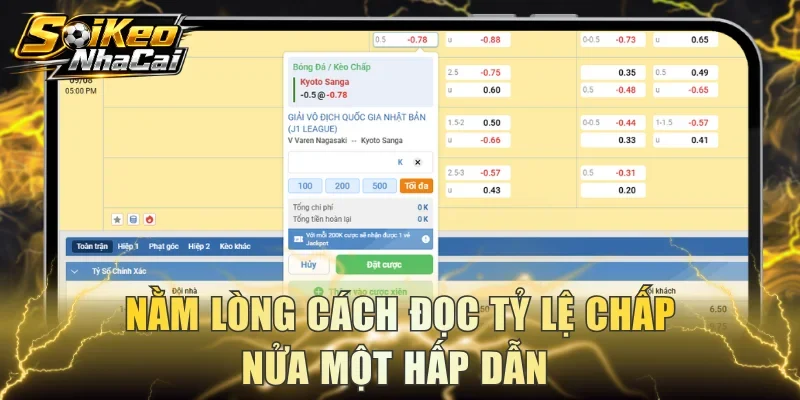 Nằm lòng cách đọc tỷ lệ chấp nửa một hấp dẫn