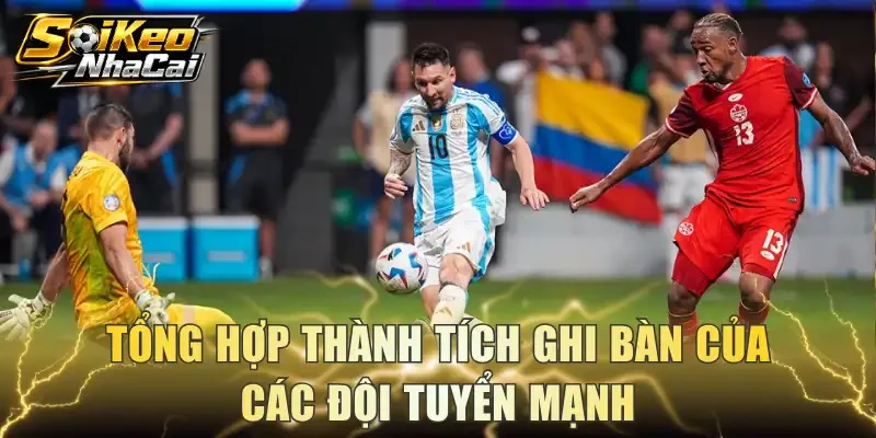Tổng hợp thành tích ghi bàn của các đội tuyển mạnh